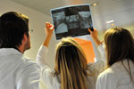 Photo détudiants en médecine analysant une radiographie