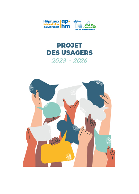 Illustration de la couverture du livret du projet des usager AP-HM