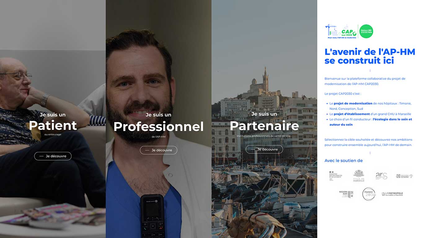 Capture illustrant la page d'accueil du site ECap sur 2030